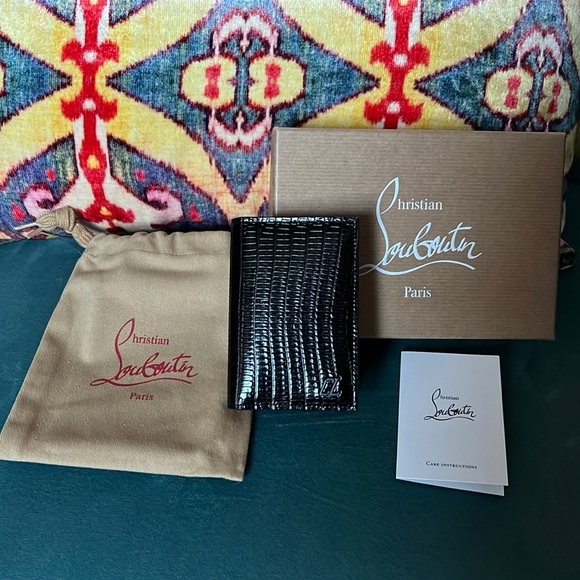 CHRISTIAN LOUBOUTIN - M Sifnos lizard/croc-effect Leather Cardholder - Picture 1 of 8